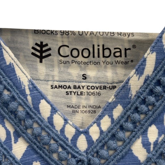 Coolibar French Blue Melrose Ikat Size Small Samoa Bay Cover-up - Picture 10 of 14